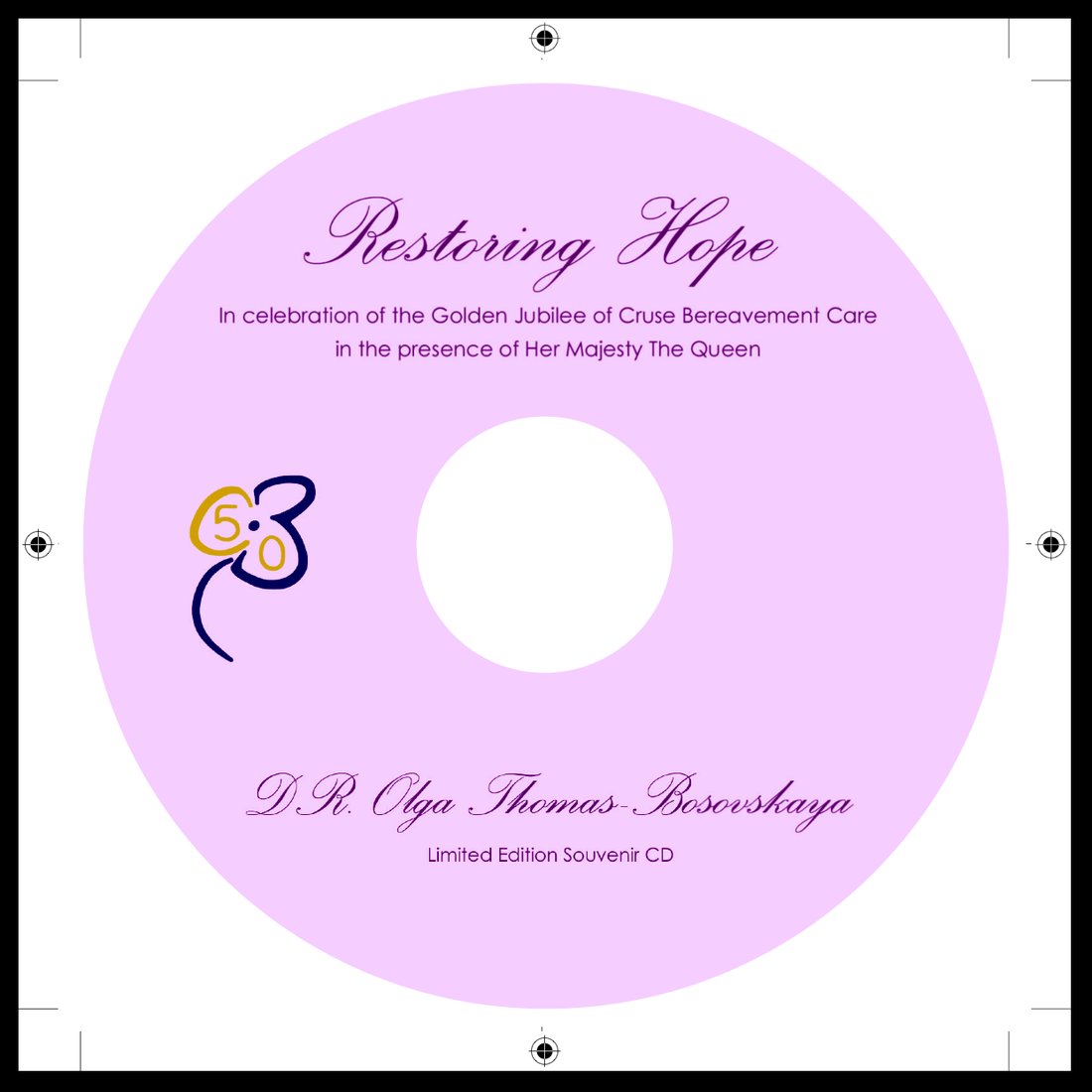 Restoring Hope — the Golden Jubilee commemorative CD in soft lavender