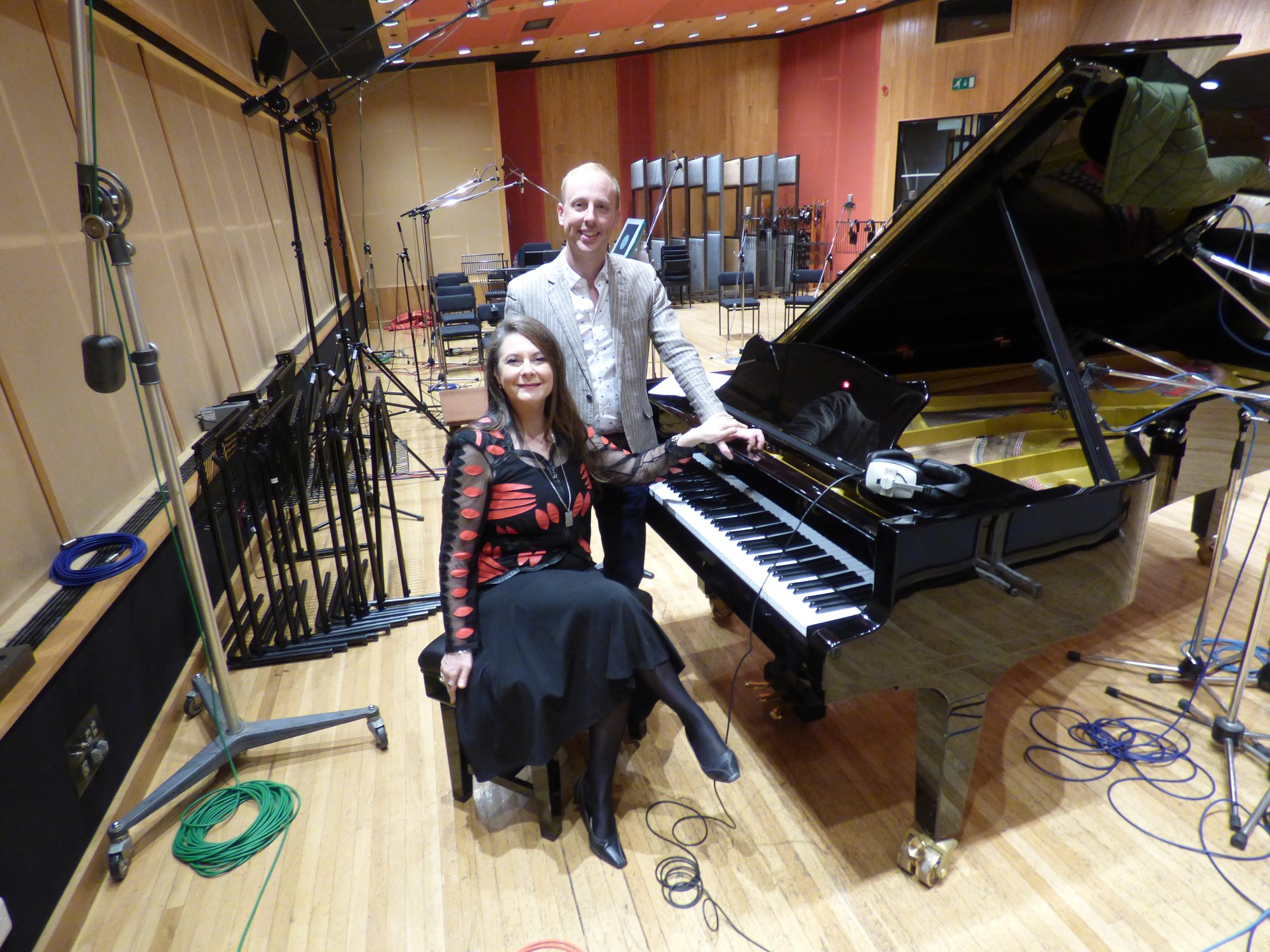 A grand piano in a London recording hall