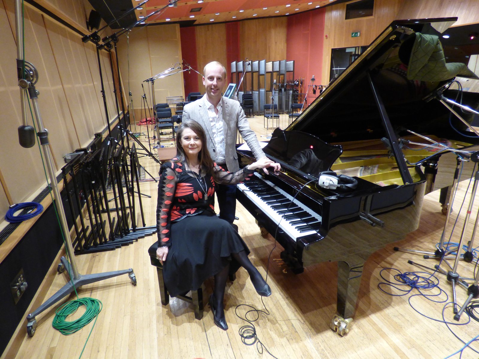 A grand piano in a London recording hall
